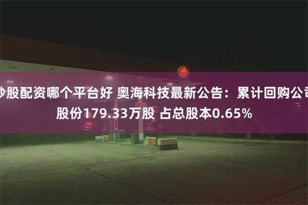 炒股配资哪个平台好 奥海科技最新公告：累计回购公司股份179.33万股 占总股本0.65%